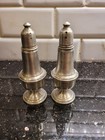 Vintage Pair Empire Pewter Weighted Salt   Pepper Shakers 