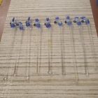 Stir Sticks Stirrers Swizzle Blown Glass Blue   Clear Tropical Bird Lot Of 9