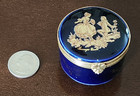 Vintage Limoges Castel France 22 Karat Gold Courting Couple Trinket Box