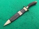 1837-1890 Rodgers Sheffield  old Rough   Ready  Stag Big Fighter Dagger Knife