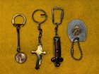 Lot Of 4 Vintage   Interesting Keychains  Zippo  Wheat Penny   s  Cross  Ballpoint