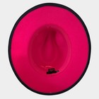 Belt Band Pointed Felt Fedora Hat Wide-brim With Leather Band Black Red Bottom