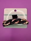 Scunci Jaw Clip Black   Gold Plastic Metal With Teeth Hair Accessory