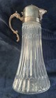 Vintage Crystal Decanter W  Silverplate Spout   Handle Ice Core Insert