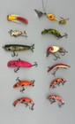 Lot 12 Vintage Fishing Lures Jitterbug Hula Dancer Prop Baits Crankbaits Tackle