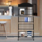 4-tier Metal Wheeled Magazine Rack Newspaper Brochure Storage Display Stand