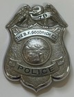 Vintage Obsolete The B f  Goodrich Co  Police Badge No  78