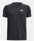 Under Armour Boys Ua Tech T-shirt Ymd Youth Medium Black Velocity Twist Tee New