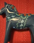 Vintage Nils Olsson Blue Dala Horse 5inch 13cm Swedish Wood Folk Art