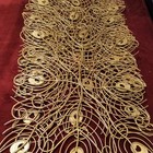 Gold Metal Wire Abstract Art Sculpture  Rectangular Scrollwork Decor