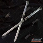 29 75  Double Steel Blade Fantasy Dragon Dagger W  Claw Holding A Crystal Ball