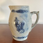 Antique Pitcher Salt Glazed Pottery Stoneware In German Drink Slowly   grey Blue