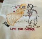 Vintage Flour Sack Hand Embroidered Handmade Tea Towels 30   x30    Granny Core