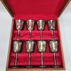 Set Of 8 Vtg Salem Portugal Silverplate Water wine Chalices goblets  6 75  Case