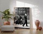 Vintage Italian Men Photo Poster Print  Retro Black And White Wall Art