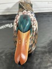 Vintage Hand-painted Wood Carved Mallard Duck Glass Eye Decoy 9   