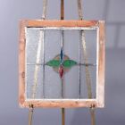 Antique Arts   Crafts Leaded Stained Glass Window  Stylized Floral Design  C1920