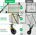 Grocery Cart On Wheels Folding Shopping Carts For Groceries 140l Jumbo With Remo