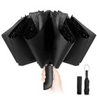 Travel Inverted Umbrella Compact Windproof- Automatic Reverse Umbrellas Black