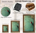 Vintage Gold Framed Canvas Wall Art  Funny Birds Plant Painting Picture Wall    