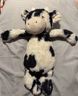 Jellycat Bashful Calf Cow Plush 12  Medium Black White Stuffed Animal Pre Owned 
