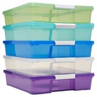 12x12 Stack Store Box Colors Storage Plastic Organizer Container Bin Case Of 5