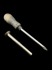 Vintage Vet Kit Livestock Tool Wooden Handle Metal Shaft Antique Veterinary Pair