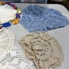 Lot Of 24 Crocheted Tatted Doilies Doily Variety Of Colors Designs Hot Pad Linen