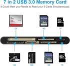 Usb 3 0 Memory Card Reader  7 In 1 Adapter Hub  For Sd  Cf  Tf  Micro Sd  Xd  Ms