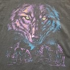 Vintage Habitat Xcvi Wolf Shirt Black Purple Faded Size Xxl 90 s Single Stitch 