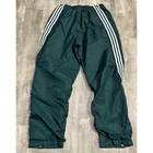 Vintage Adidas Tearaway Snap Pants Green 3-stripe Lined Track Xl Classic