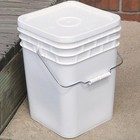 United States Plastic Buckets Tight Fitting Lids Storage 4 Gallon Pack Of 5