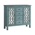 Rue 4-drawer French Country Rustic Style Accent Cabinet In Antique Blue