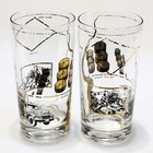 2 Rare Vintage Bituminous Material Supply Company Tall Drinking Glasses Lqqk 