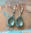 New Sterling Silver Aquamarine Briolette Sundance Charm Artisan Jewelry Earrings