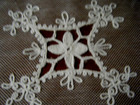 Antique Table Doily Tambour Net Lace Embroidered Scrolls Appliqued  And Openwork