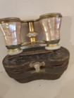 Vintage Lemaire Paris Mother Of Pearl Opera Glasses W  Original Case   Gold Trim