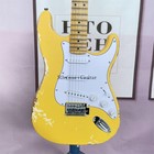 Vintage Custom St Electric Guitar Ygw Scalloped Relic Yellow On White Heavy Aged