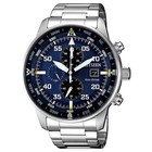 Men s Aviator Chronograph Black Dial Eco-drive Watch New Free 