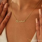 Personalized 18k Gold Plated Any Name Plate Script Chain Necklace 14 Styles New