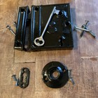 Vintage Black Rim Lock Latch Keeper Backplate Black Porcelain Knobs   Screws Key