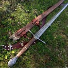 Handmade Damascus Steel Viking Sword Battle Ready Medieval Sword W  Scabbard