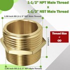 Brass Hexagonal Hose Adapter  1-1 2  Npt Female To 1-1 2  Nst Male