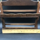Vtg Wood Two-tier Spice Rack Wall Mount Or Freestanding Organizer 11  Wide 10  T