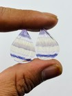 Fluorite Carving Pair     Natural Hand Carved Gemstone Set 22x17x4mm 26ct