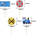 48 Railroad-themed Cupcake Toppers For Birthday Party Decorations