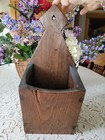 Antique Vintage Primitive Wood Wall Candle Caddy 16 t  6 25 w  5 5 w