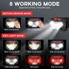 2pack Headlamp Cob Led Rechargeable Headlight Torch Work Light Bar Head Band Usb
