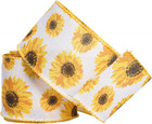 Sunflower Wired Ribbon  Flower Sunflower Ribbon For Spring Summer Autumn Wreath 