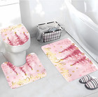 4 Pcs Christmas Bathroom Sets With Christmas Shower Curtain Non Slip Rug Toilet 